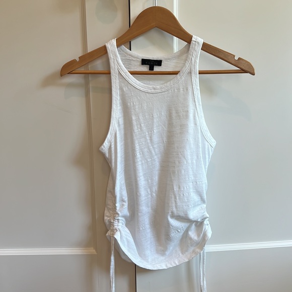 The Range Strata Slub Jersey Cinched Tank, Size S, White - Picture 5 of 11